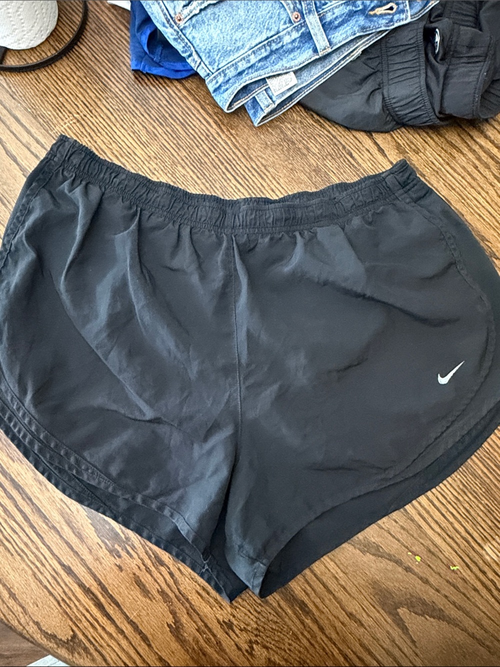 Nike Black Women's Athletic Running Shorts with White Swoosh